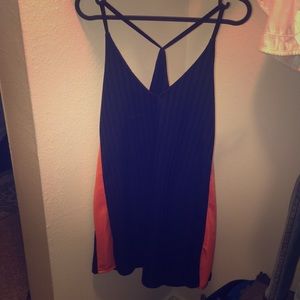 Black/orange short dress